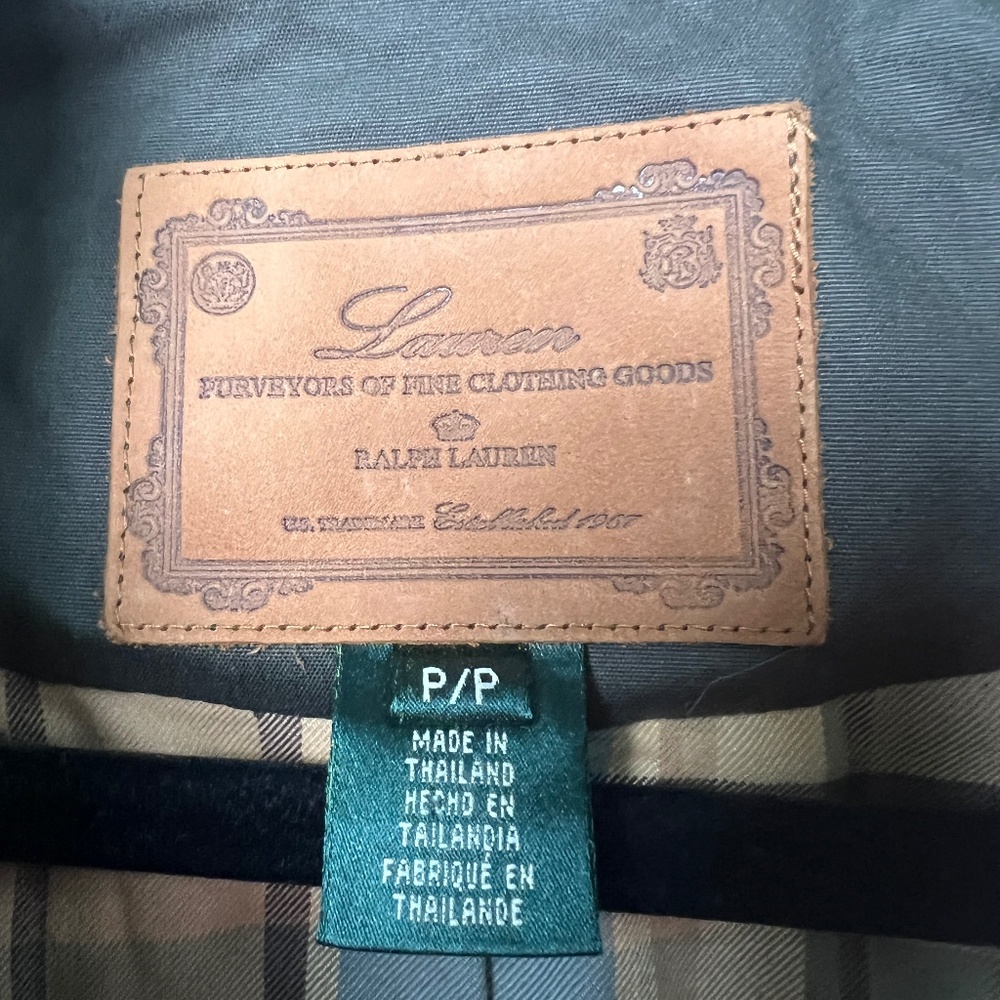 Lauren Ralph Lauren Women’s Olive Green Field Jacket Petite Sml Corduroy Collar - Picture 6 of 11
